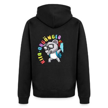 Kita Abgänger Schultüte Koala Kindergarten - Unisex Premium Bio Zip Hoodie - Schwarz - Hinten - Nico (187cm)