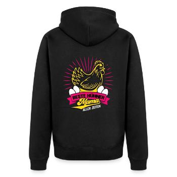 Huhn Hühner Flüstererin - Unisex Premium Bio Zip Hoodie - Schwarz - Hinten - Nico (187cm)