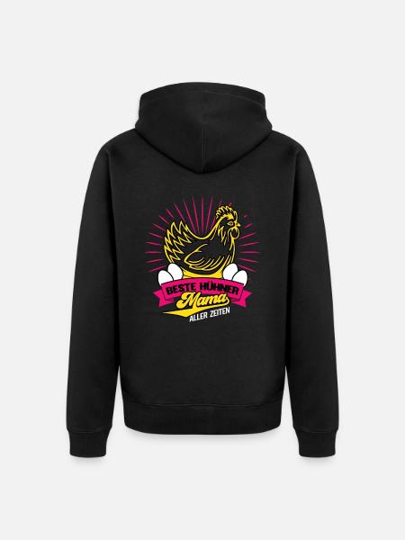Huhn Hühner Flüstererin - Unisex Premium Bio Zip Hoodie - Schwarz