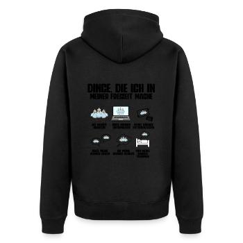 Huhn Hühner - Unisex Premium Bio Zip Hoodie - Schwarz - Hinten - Nico (187cm)