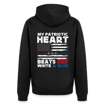 Citations patriotiques américaines, patriotes, patriotes - Veste à capuche bio Premium Unisexe - noir - Dos - Nico (187cm)