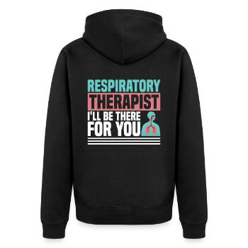 Respiratory therapists Respiratory therapist Occupational therapists - Unisex Premium Organic Zip Hoodie - black - Back - Nico (187cm)