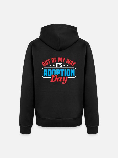 Adoptiert Adoptien Pflegevater Pflegemutter - Unisex Premium Bio Zip Hoodie - Schwarz