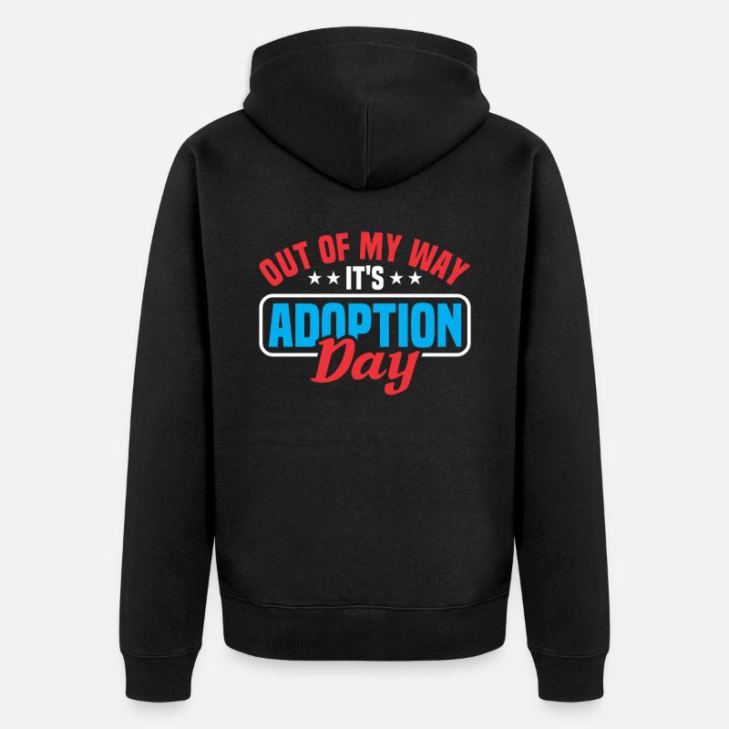 Adoptiert Adoptien Pflegevater Pflegemutter - Unisex Premium Bio Zip Hoodie - Schwarz