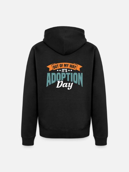 Adoptiert Adoptien Pflegevater Pflegemutter - Unisex Premium Bio Zip Hoodie - Schwarz