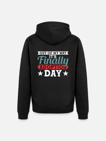 Adoptiert Adoptien Pflegevater Pflegemutter - Unisex Premium Bio Zip Hoodie - Schwarz
