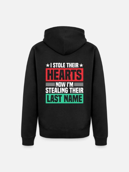 Adoptiert Adoptien Pflegevater Pflegemutter - Unisex Premium Bio Zip Hoodie - Schwarz