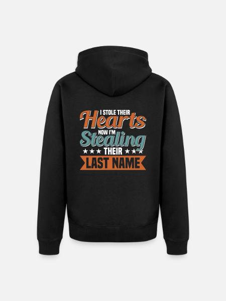 Adoptiert Adoptien Pflegevater Pflegemutter - Unisex Premium Bio Zip Hoodie - Schwarz