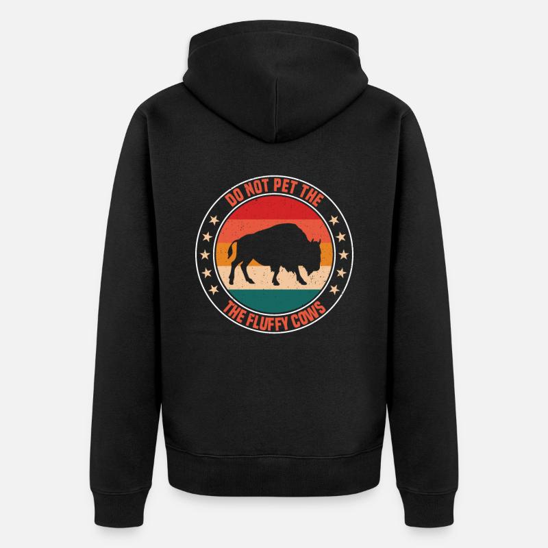 Bison Buffalo Parc de Yellowstone - Veste à capuche bio Premium Unisexe - noir