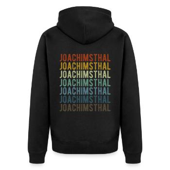 Joachimsthal City Rétro Vintage - Veste à capuche bio Premium Unisexe - noir - Dos - Nico (187cm)