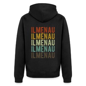 Ilmenau City Retro Vintage - Veste à capuche bio Premium Unisexe - noir - Dos - Nico (187cm)