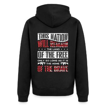 Citations patriotiques américaines, patriotes, patriotes - Veste à capuche bio Premium Unisexe - noir - Dos - Nico (187cm)