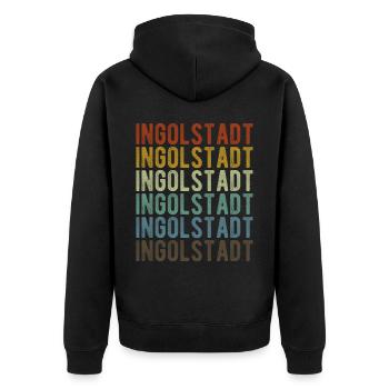 Ingolstadt City Rétro Vintage - Veste à capuche bio Premium Unisexe - noir - Dos - Nico (187cm)
