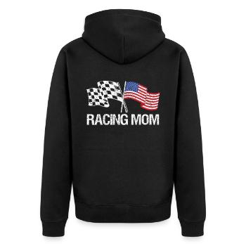 Racing Motorsport Spruch - Unisex Premium Bio Zip Hoodie - Schwarz - Hinten - Nico (187cm)
