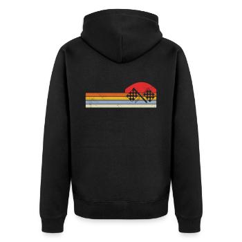Racing Motorsport Spruch - Unisex Premium Bio Zip Hoodie - Schwarz - Hinten - Nico (187cm)