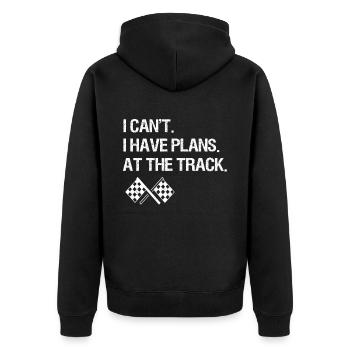 Racing Motorsport Spruch - Unisex Premium Bio Zip Hoodie - Schwarz - Hinten - Nico (187cm)