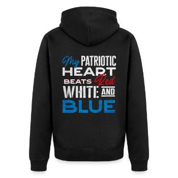 Citations patriotiques américaines, patriotes, patriotes - Veste à capuche bio Premium Unisexe - noir - Dos - Nico (187cm)