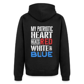 Citations patriotiques américaines, patriotes, patriotes - Veste à capuche bio Premium Unisexe - noir - Dos - Nico (187cm)