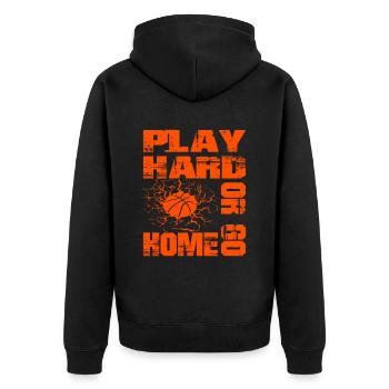 Basketball Play Hard Or Go Home - Basketball Fan - Unisex Premium Bio Zip Hoodie - Schwarz - Hinten - Nico (187cm)
