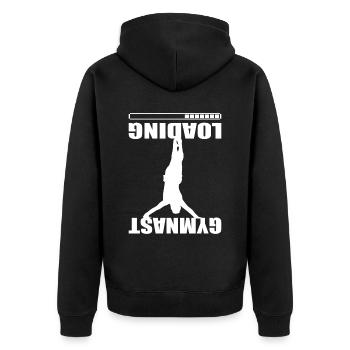 Gymnastic Man Cheerleading - Proud Gymnast Loading - Unisex Premium Bio Zip Hoodie - Schwarz - Hinten - Nico (187cm)