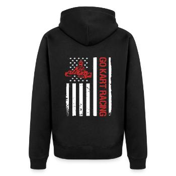 Kartsport Kart Driver Go Kart Gift Idea - Unisex Premium Organic Zip Hoodie - black - Back - Nico (187cm)