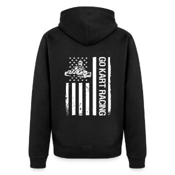 Kartsport Kart Driver Go Kart Gift Idea - Unisex Premium Organic Zip Hoodie - black - Back - Nico (187cm)