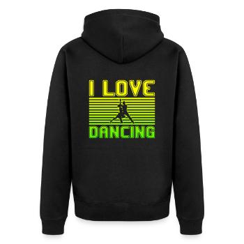I love dancing - Unisex Premium Organic Zip Hoodie - black - Back - Nico (187cm)