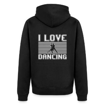 I love dancing - Unisex Premium Organic Zip Hoodie - black - Back - Nico (187cm)
