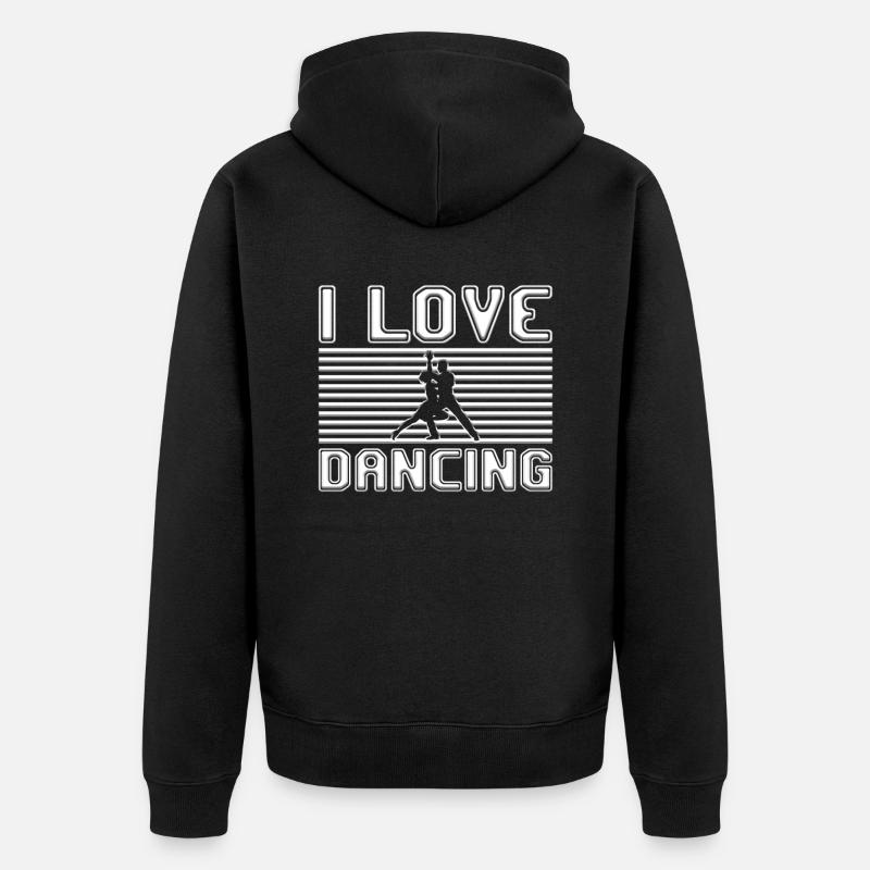 I love dancing - Unisex Premium Bio Zip Hoodie - Schwarz