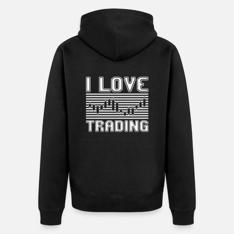 J’adore trader - Veste à capuche bio Premium Unisexe - noir