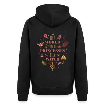 Dans un monde plein de princesses Wicca Cadeau - Veste à capuche bio Premium Unisexe - noir - Dos - Nico (187cm)