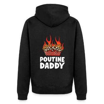 Kanadische Poutine Pommes Frites Mittagessen - Unisex Premium Bio Zip Hoodie - Schwarz - Hinten - Nico (187cm)