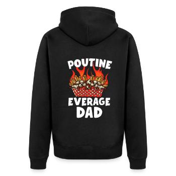 Kanadische Poutine Pommes Frites Mittagessen - Unisex Premium Bio Zip Hoodie - Schwarz - Hinten - Nico (187cm)