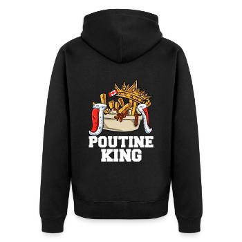 Kanadische Poutine Pommes Frites Mittagessen - Unisex Premium Bio Zip Hoodie - Schwarz - Hinten - Nico (187cm)