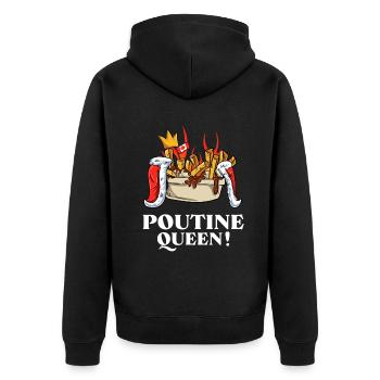 Kanadische Poutine Pommes Frites Mittagessen - Unisex Premium Bio Zip Hoodie - Schwarz - Hinten - Nico (187cm)