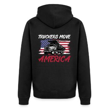 Chauffeur de camion - Truckers Move America - Veste à capuche bio Premium Unisexe - noir - Dos - Nico (187cm)