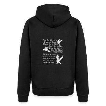 Raven - Unisex Premium Organic Zip Hoodie - black - Back - Nico (187cm)