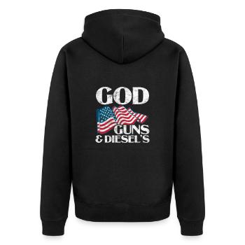 Diesel America - Unisex Premium Organic Zip Hoodie - black - Back - Nico (187cm)