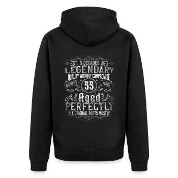 Legendary 55 years old gift for the 55th birthday - Unisex Premium Organic Zip Hoodie - black - Back - Nico (187cm)