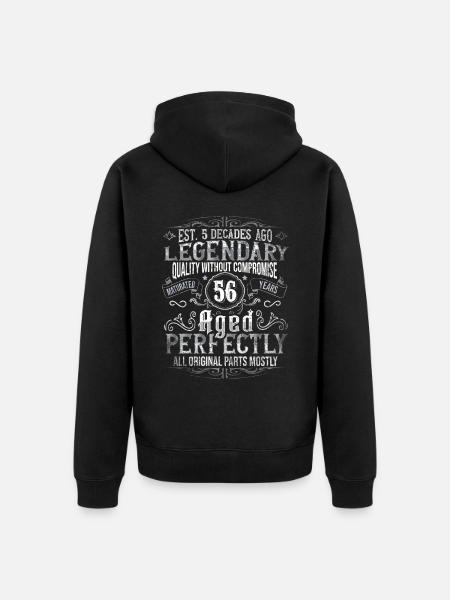 Legendary 56 years old gift for his 56th birthday - Unisex Premium Organic Zip Hoodie - black