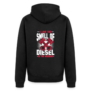 Diesel Auto Tuning Gasoline Vehicle Gift - Unisex Premium Organic Zip Hoodie - black - Back - Nico (187cm)