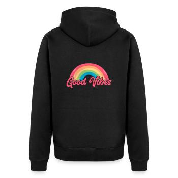 Hippie Peace Flower Power Amour Paix Cadeau - Veste à capuche bio Premium Unisexe - noir - Dos - Nico (187cm)