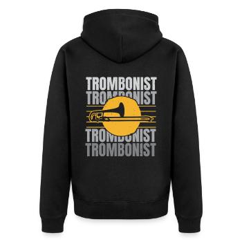 Musicien tromboniste d’instruments de musique - Veste à capuche bio Premium Unisexe - noir - Dos - Nico (187cm)