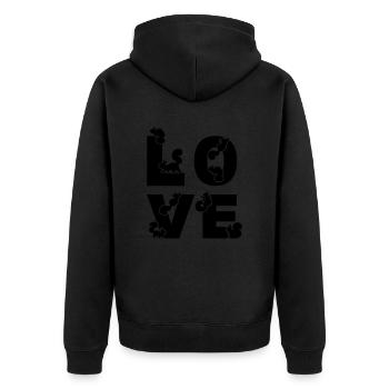 LOVE Squirrel Cute Squirrel Lover - Unisex Premium Organic Zip Hoodie - black - Back - Nico (187cm)