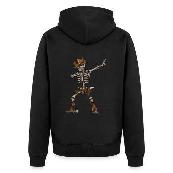 Cowboy tanzen Skelett Country Musik Cowboykostüm - Unisex Premium Bio Zip Hoodie - Schwarz - Hinten - Nico (187cm)