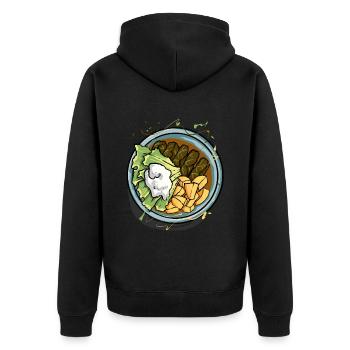 Traditional Turkish Dolma with Potato - Unisex Premium Organic Zip Hoodie - black - Back - Nico (187cm)
