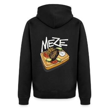 Meze Mezze Plats Balkan Meze Food Lover - Veste à capuche bio Premium Unisexe - noir - Dos - Nico (187cm)