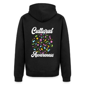 Cultural Awareness Science Mikrobiologie-Wissenschaftler - Unisex Premium Bio Zip Hoodie - Schwarz - Hinten - Nico (187cm)