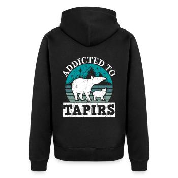 Addicted to Tapirs Wildlife Animal Zookeeper - Unisex Premium Organic Zip Hoodie - black - Back - Nico (187cm)