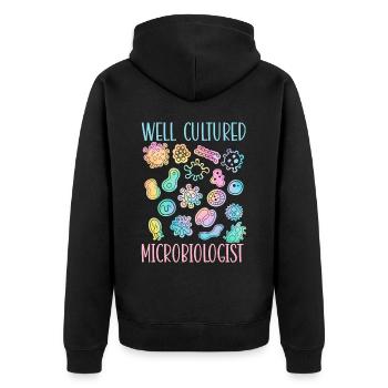 Microbiologiste bien cultivé Science Microbiologie - Veste à capuche bio Premium Unisexe - noir - Dos - Nico (187cm)